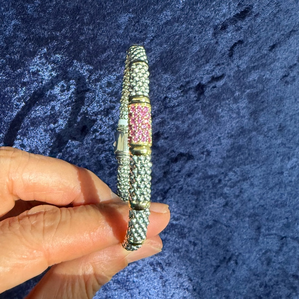 Signature Caviar Pink Sapphire Caviar Bracelet from Lagos | 6mm Sz7/7.5/8 - Picture 6 of 13